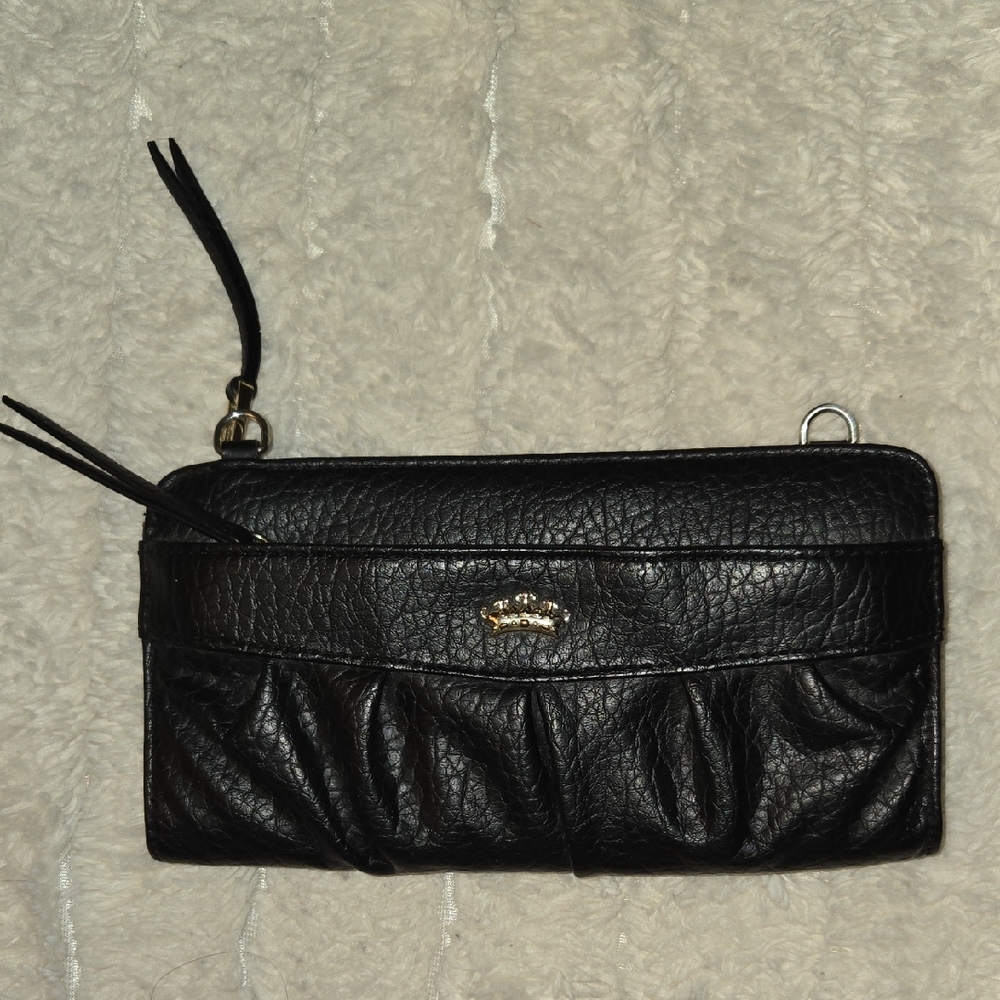 Juicy Couture Black Leather Wristlet, Vintage!!!